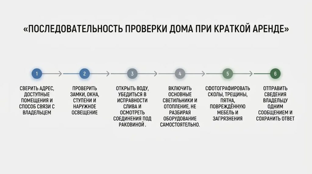 Последовательность проверки дома при краткосрочной аренде